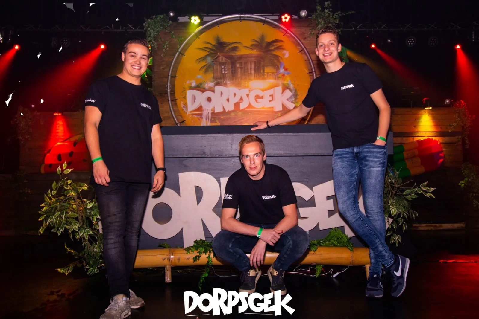 De drie organisatoren van het evenement Dorpsgek