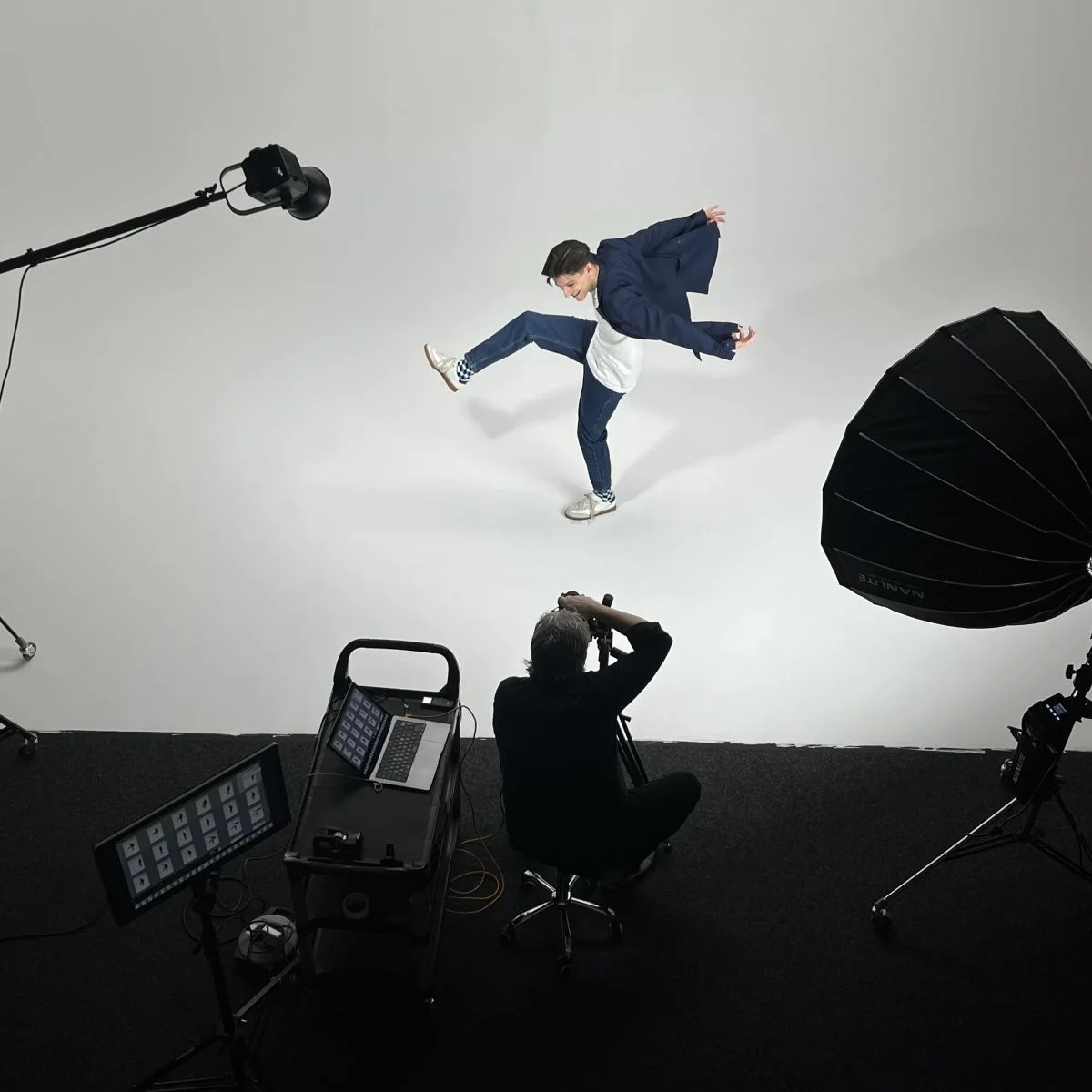 Rens tijdens de fotoshoot van de campagne
